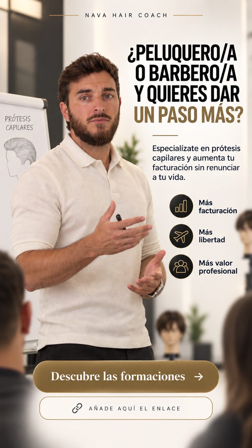 Joaquín Nava impartiendo formación: descubre las formaciones de NAVA Hair Coach